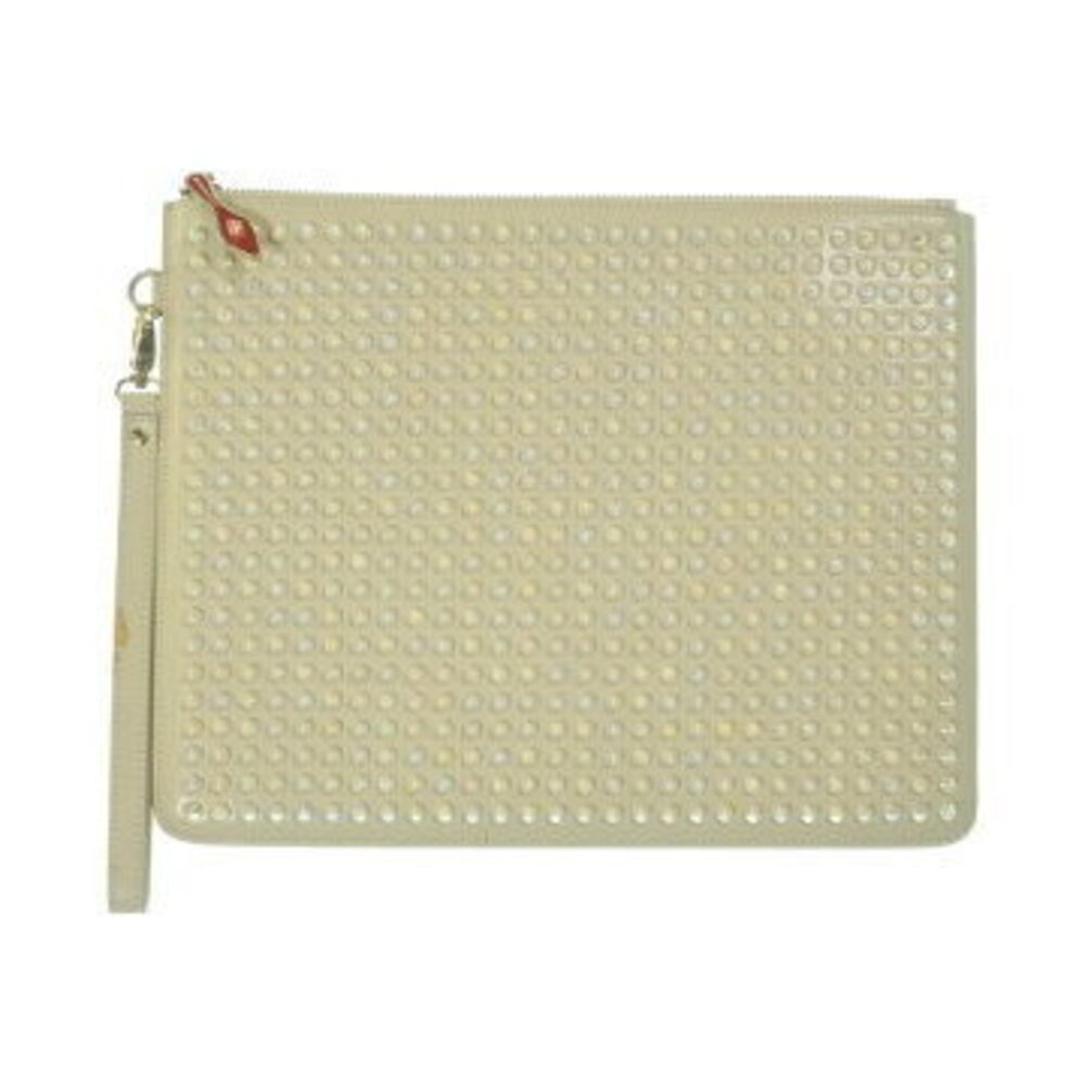 Christian Louboutin Spike Clutch Bag Off White